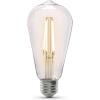 image:imageFeit Electric Vintage Exposed Filament Clear Glass LED ST19 with a Medium E26 Base Light Bulb  60W Equivalent  10 Year Life  400 Lumen  2100K Soft White  Dimmable  Original VintageSoft White