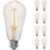 image:imageFeit Electric Vintage Exposed Filament Clear Glass LED ST19 with a Medium E26 Base Light Bulb  60W Equivalent  10 Year Life  400 Lumen  2100K Soft White  Dimmable  Original VintageSoft White