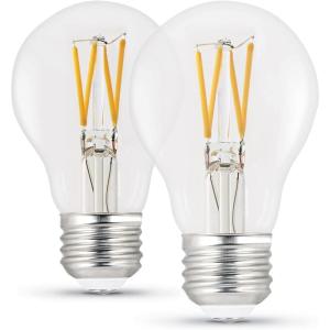 image:imageFeit Electric A19 LED Filament Light Bulbs 40W Equivalent 3000K Bright White 450 Lumens Dimmable 90 CRI 17000Hour Life Vintage Style A1940CL930CAFIL4 4Pack60w Soft White