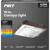 image:imageFeit Electric 10in LED Canopy Light 5CCT Selectable 4000 Lumens 44W Wet Rated DieCast Aluminum Housing 50000Hour Lifetime Bronze Outdoor Commercial Security Ceiling Fixture S10CNPY5CCTBZ3000K6500K White